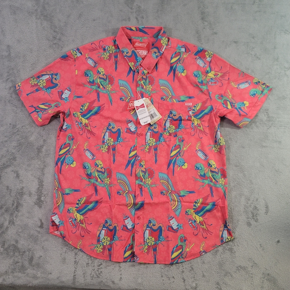 COPY - RSVLTS Mens Button Up Shirt Polly Want a Cracker XXL